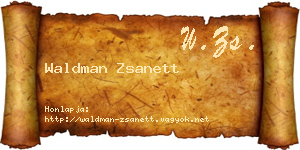 Waldman Zsanett névjegykártya
